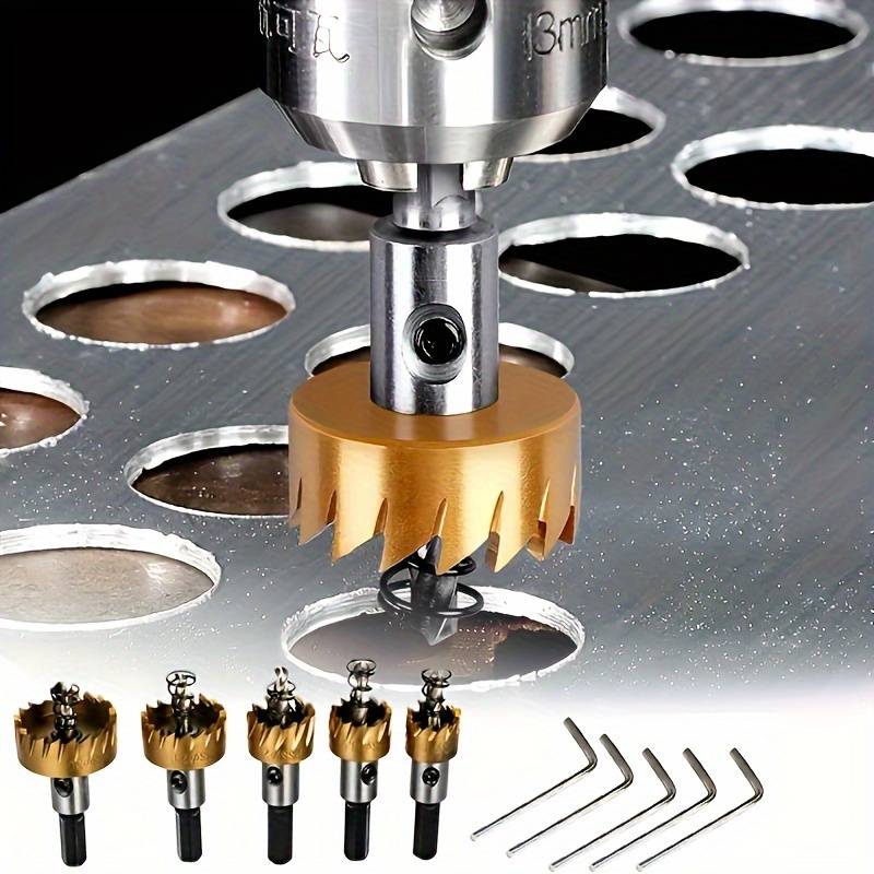 2.75in 5pc High Speed Steel Punch Sheet Metal Reaming,16-30mm Titanium  Plated Hole Opener,Stainless Steel Tapper Sets